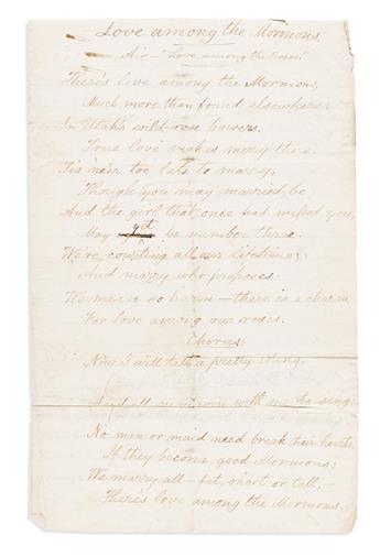 (MORMONS.) Papers of John Silvanus Davis and his daughter Julia, a Welsh Mormon immigrant family in early Salt Lake City.